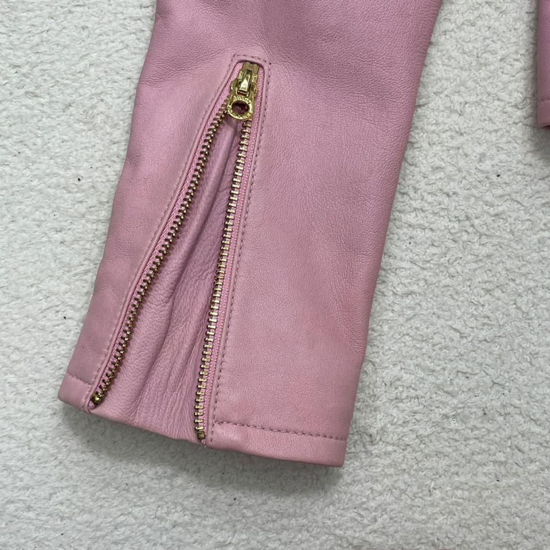 JUICY COUTURE 양가죽 라이더 자켓 핑크 XS 상품이미지6