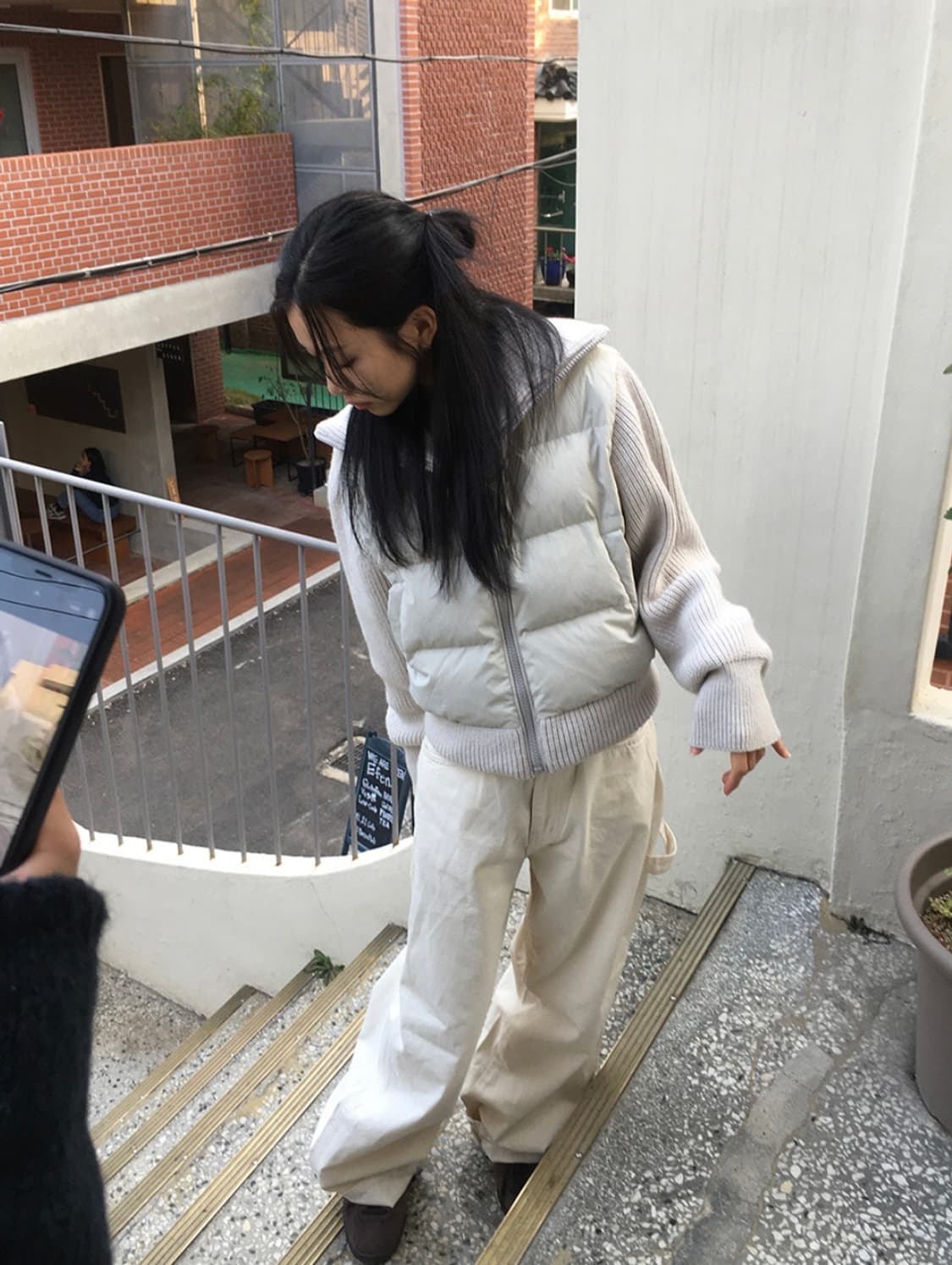 (새상품)덕다운 니트집업 패딩 상품이미지7