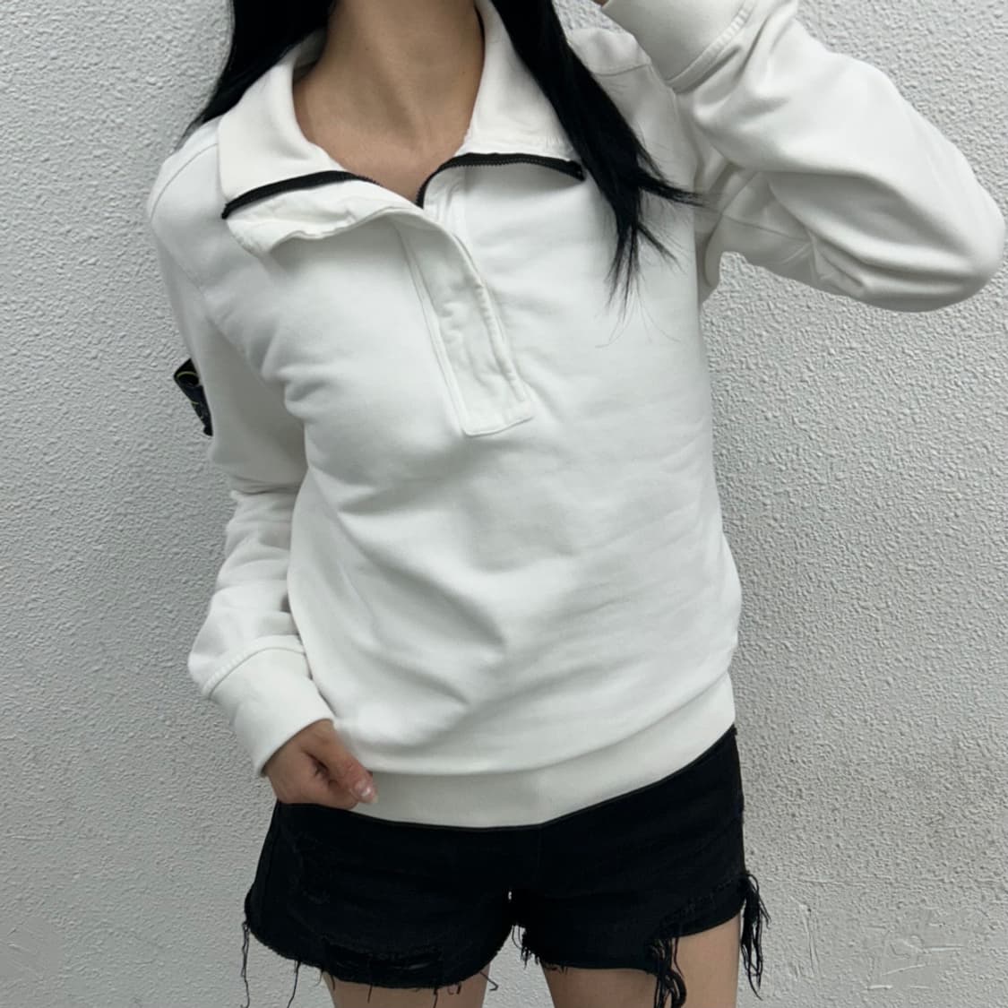 스톤 아일랜드 사이드와펜 화이트 맨투맨 상품이미지2