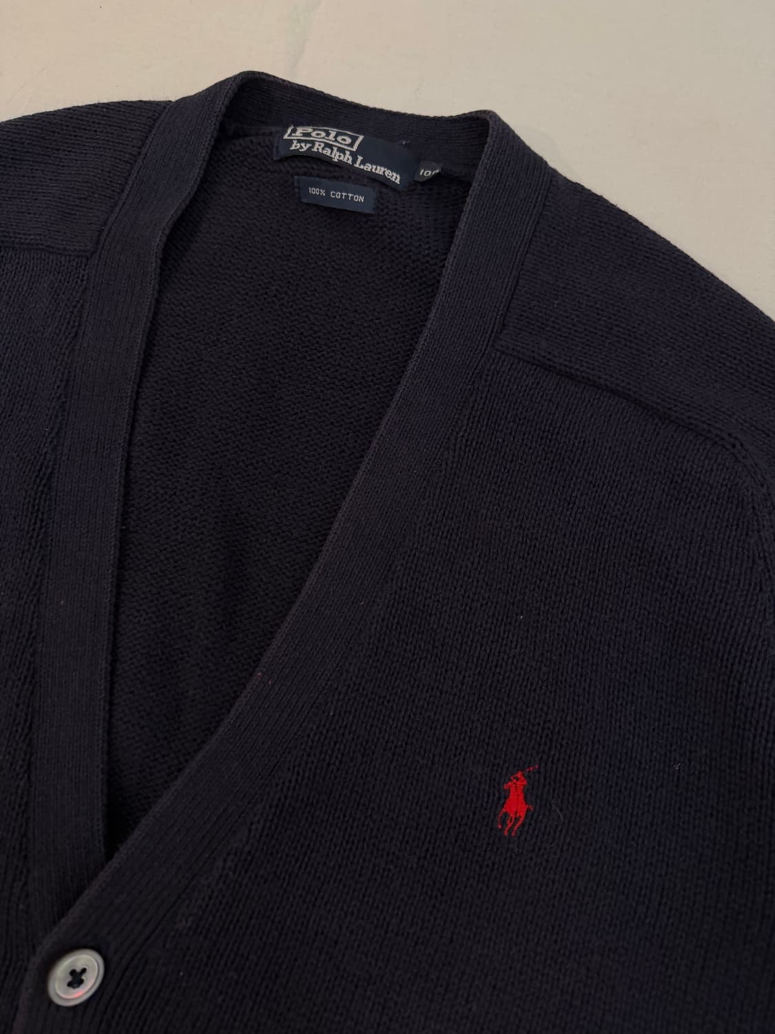 90s 폴로 랄프로렌 코튼 가디건 네이비 상품이미지2