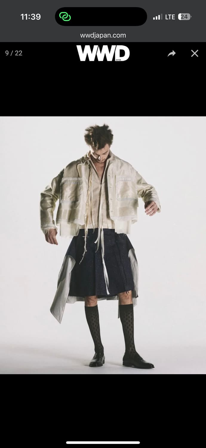 [S]미도리카와 22SS 컷오프 오간자 플라워 레이스 블루종 상품이미지1