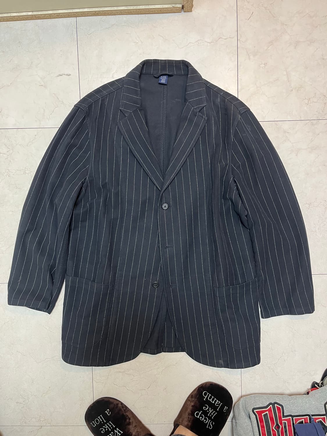 폴로 진 코튼 스트라이프 블레이저 네이비 xl 상품이미지1