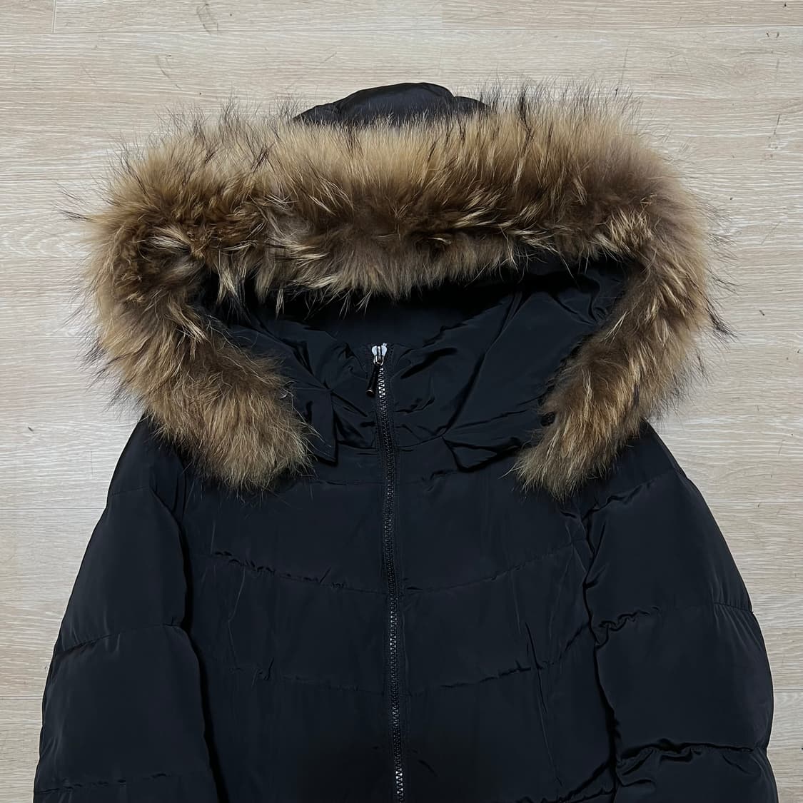 케네스 레이디 LYNN 구스다운 라쿤퍼 후드 롱패딩 점퍼 [블랙] 55 상품이미지2