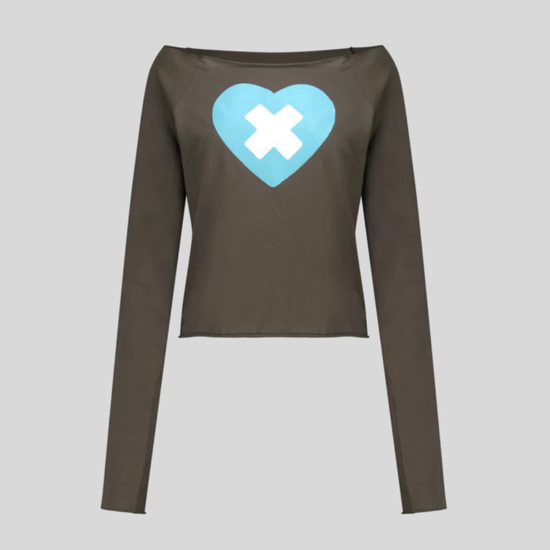 샵페어리 컷오프 티셔츠 브라운 상품이미지1