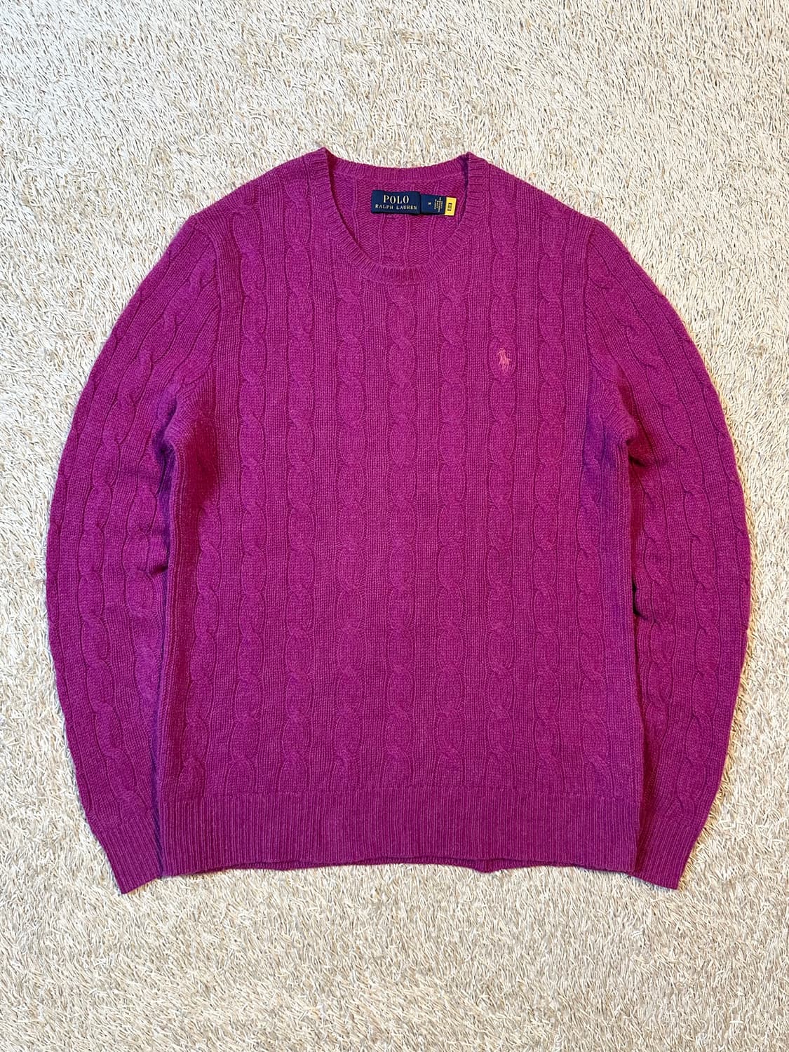 폴로 랄프로렌 신형 QR 핑크포니 케이블 울 캐시미어 니트 상품이미지1