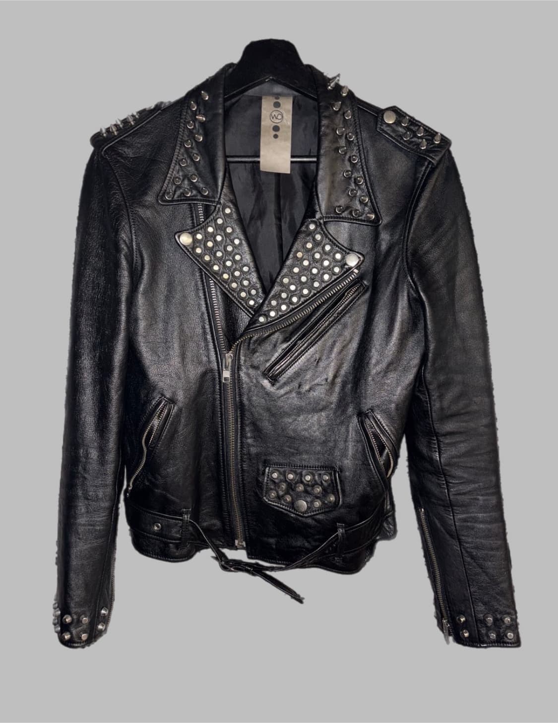 재팬 스터드 더블카라 카우레더 쟈켓 상품이미지2