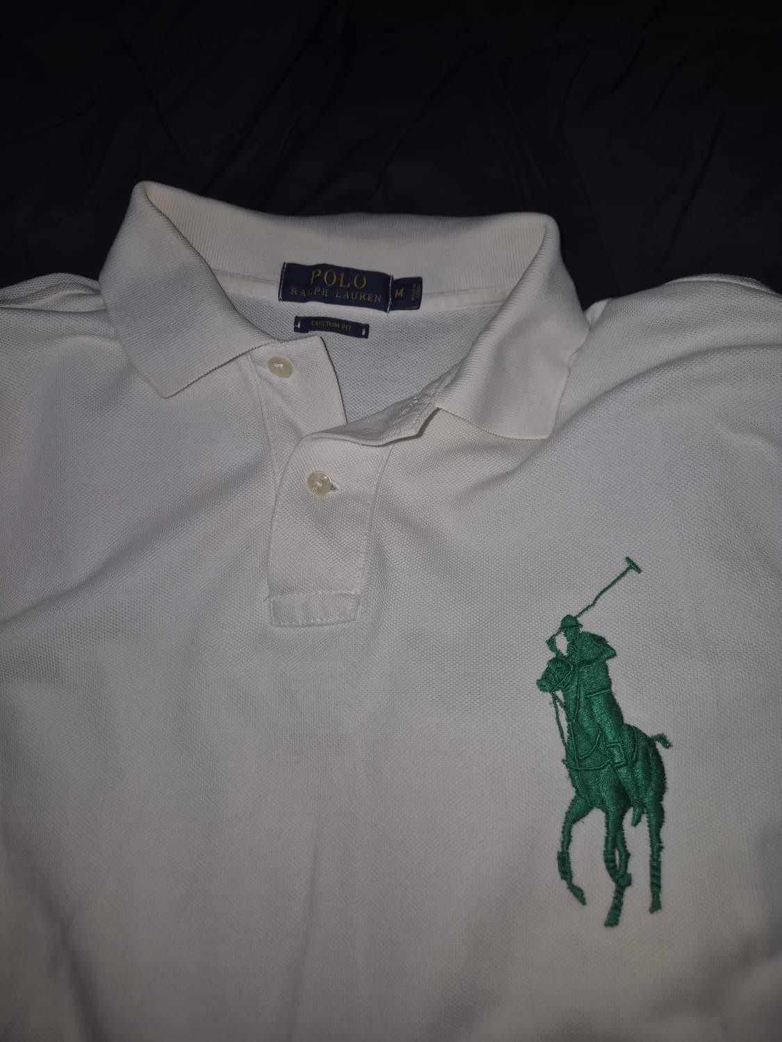 폴로 랄프로렌 화이트 빅포니 긴팔 카라 티셔츠 M 상품이미지1