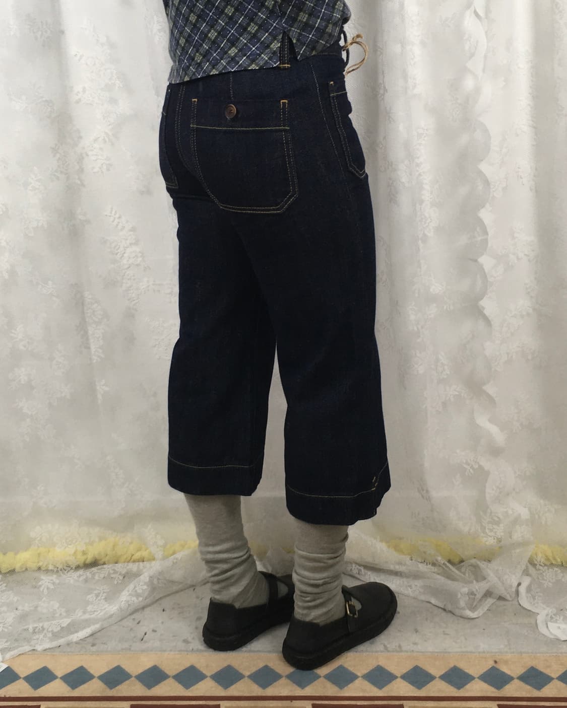 DEEP BLUE denim Capri pants 상품이미지2