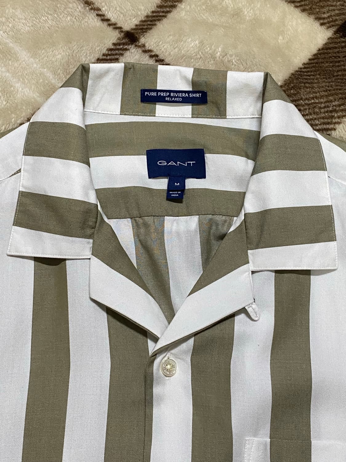 GANT 간트 오픈 카라 셔츠 카키 스트라이프 105-110 상품이미지2