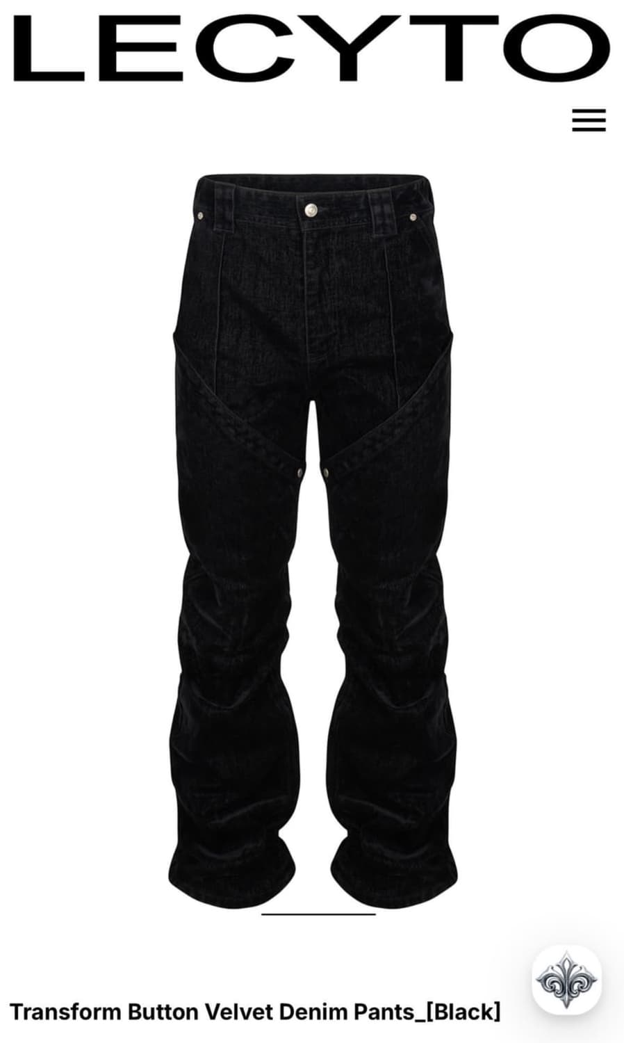 Lecyto Velvet Denim Pants [Black] 상품이미지1