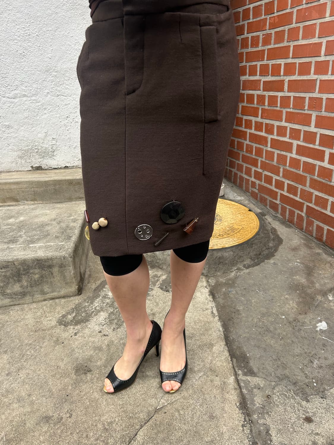 마르니 오브제 트리밍 미디 스커트 상품이미지1