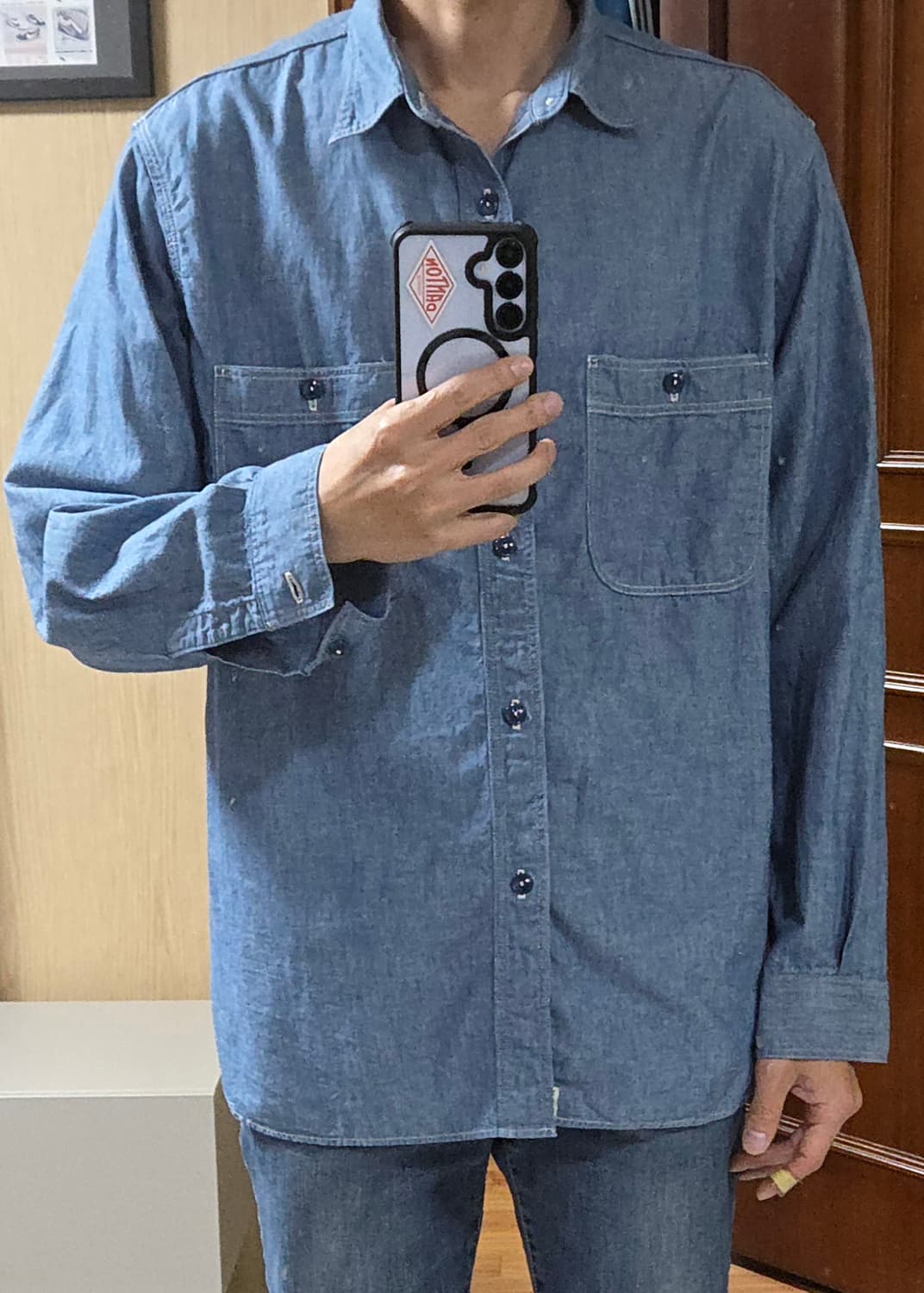 (착샷) 오어슬로우 샴브레이 셔츠 상품이미지8