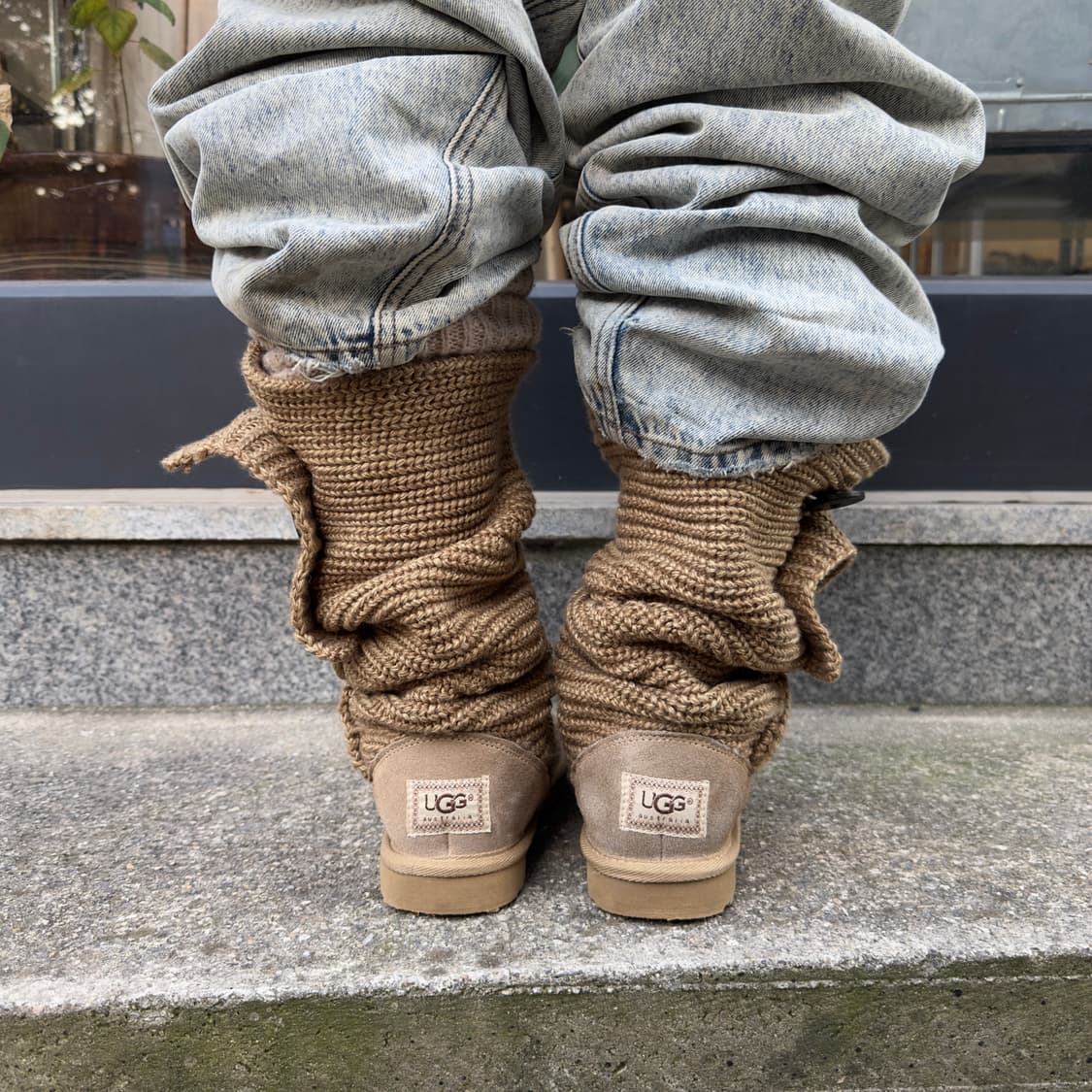 2000s Y2K 니트 카디 어그 부츠 상품이미지6