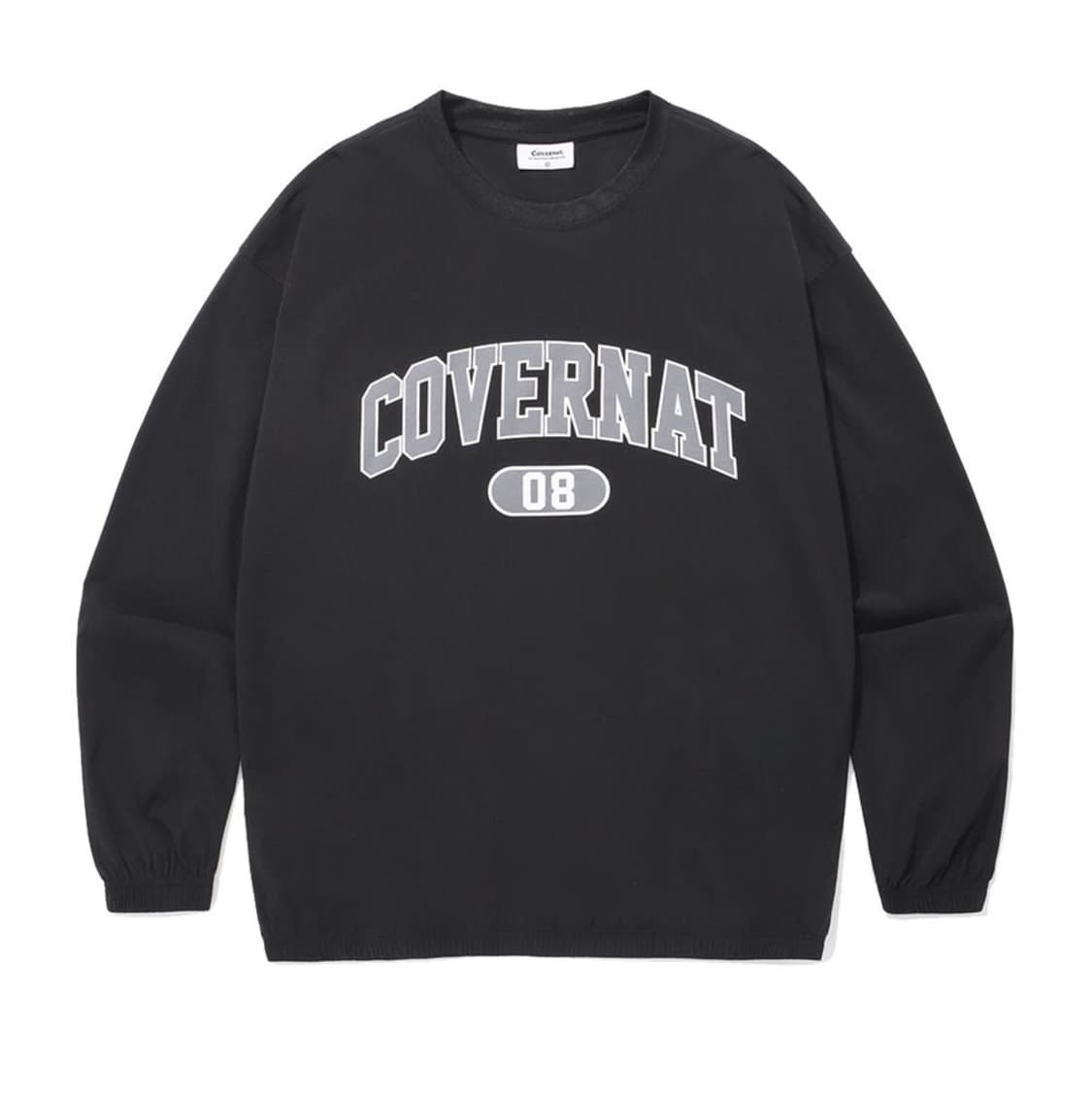 [새상품] XL) 커버낫 컬리지 테크 나일론 맨투맨 블랙 상품이미지1