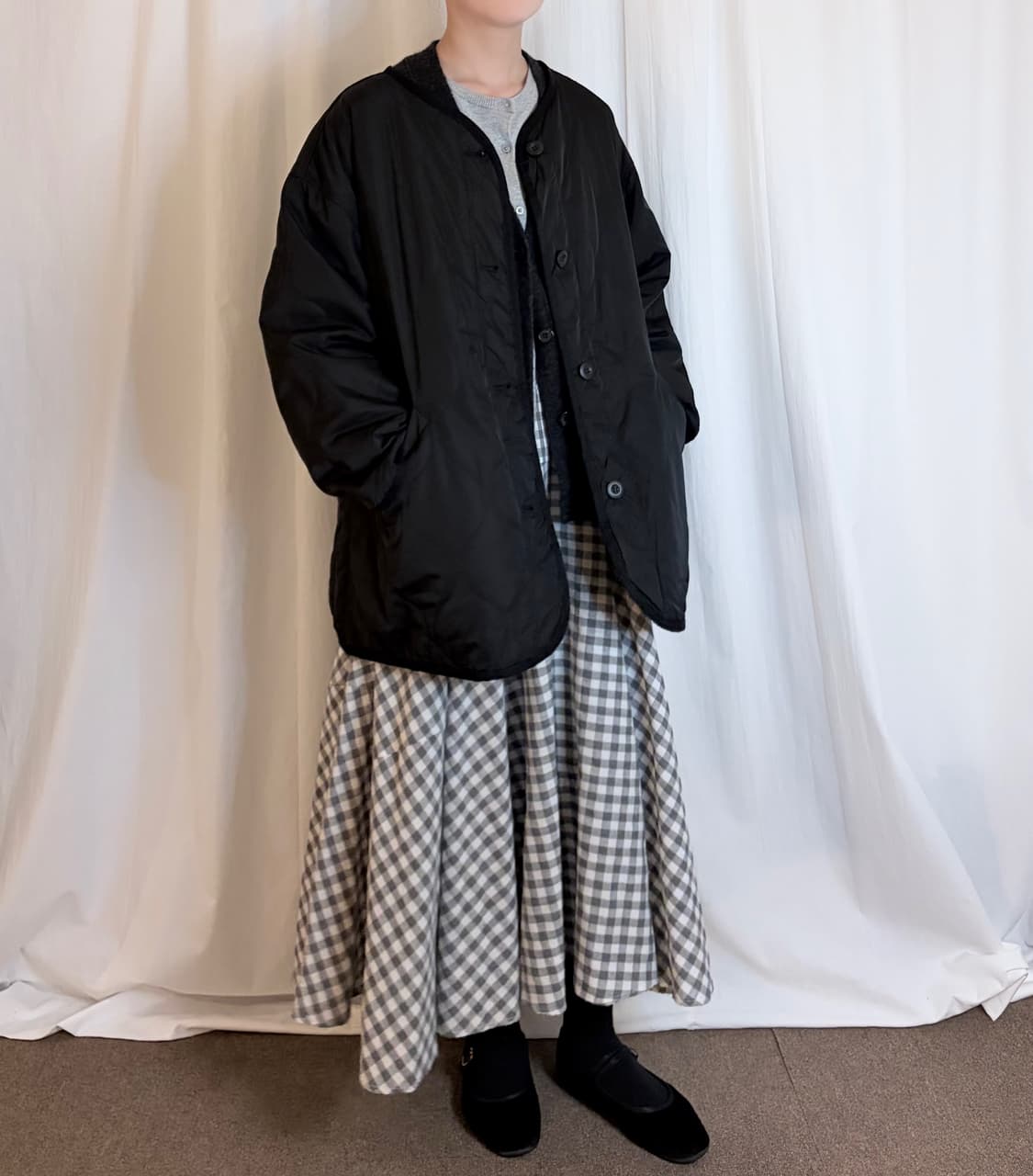 Quilted Liner Jacket - Black 상품이미지3