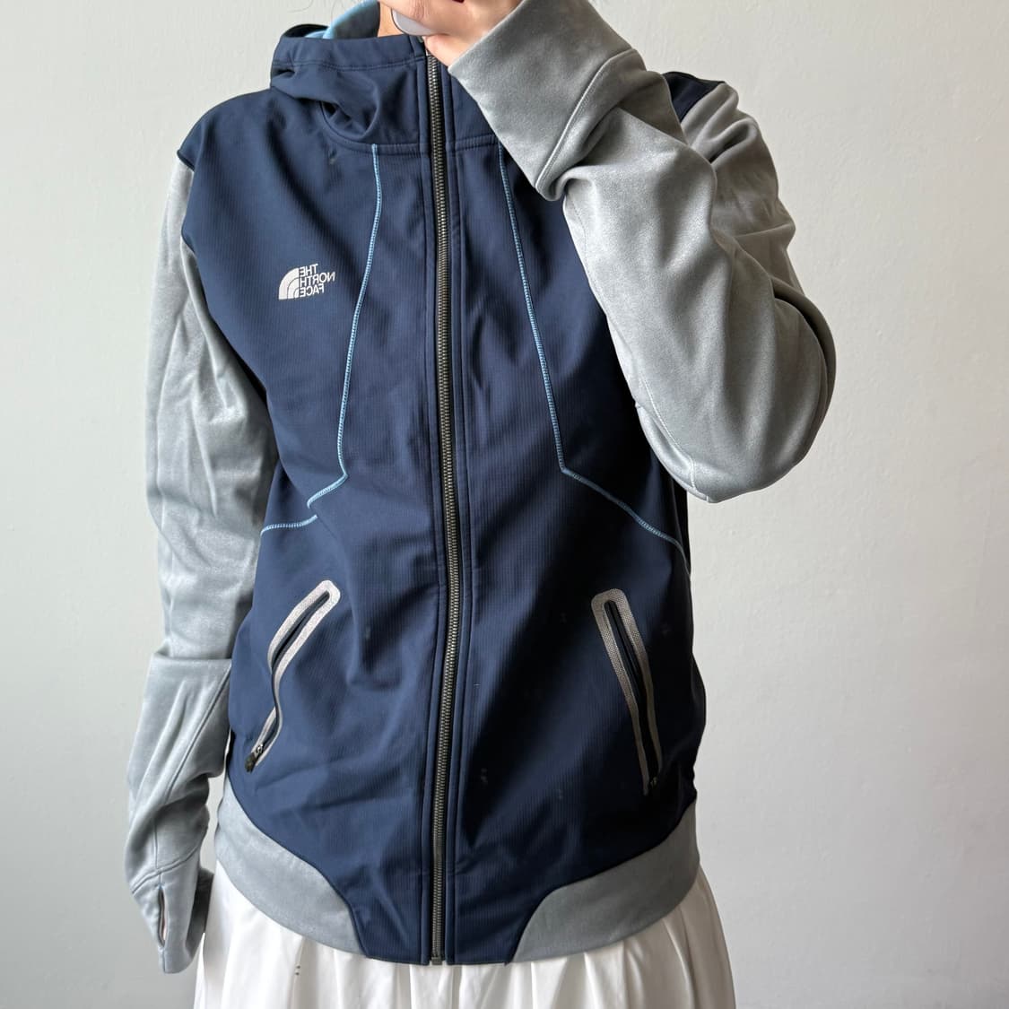 [M] 노스페이스 네이비 배색 후드집업 상품이미지1