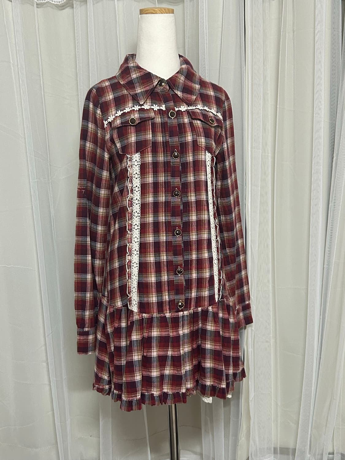 리즈리사 캐캐체깔 체크리본 원피스 대대장 핀터 고전 달천 상품이미지2