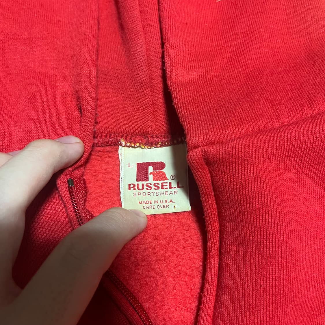 L) 70s 러셀 후드집업 레드 상품이미지2
