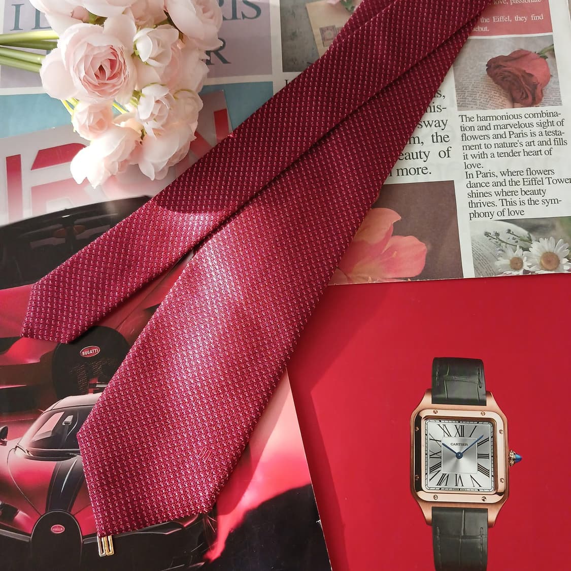 닥스 실크혼방 버건디 자카드 로고 넥타이 8.1cm 새상품 A18894
 상품이미지3