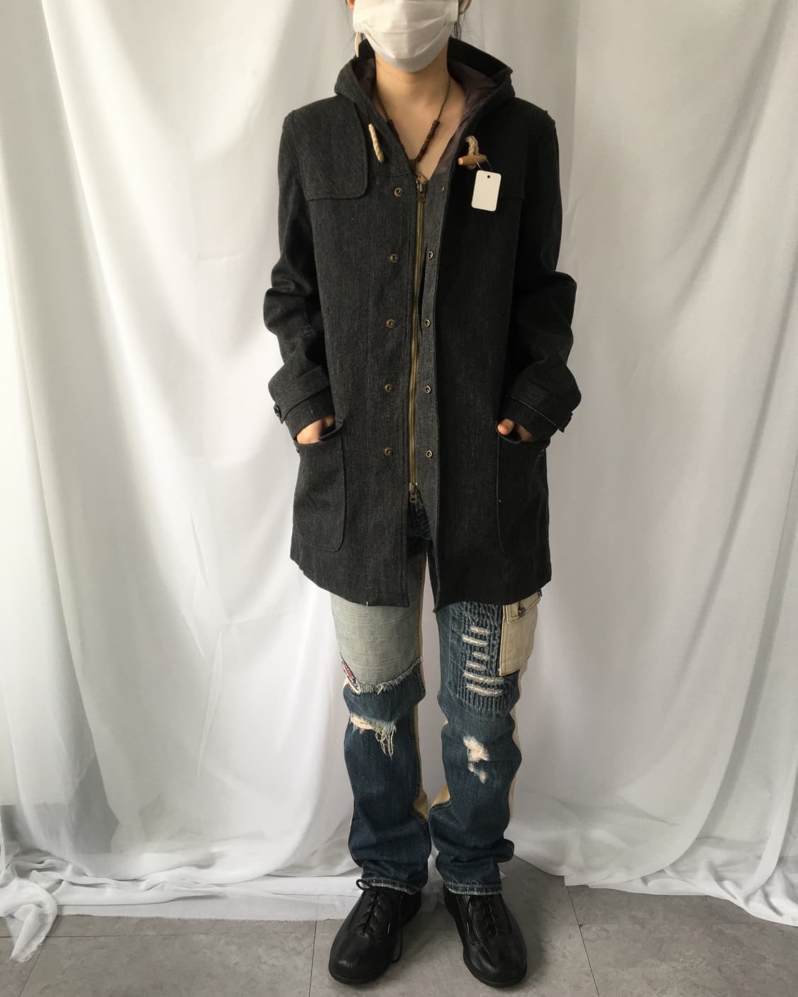 Duffle button point hood coat 상품이미지1