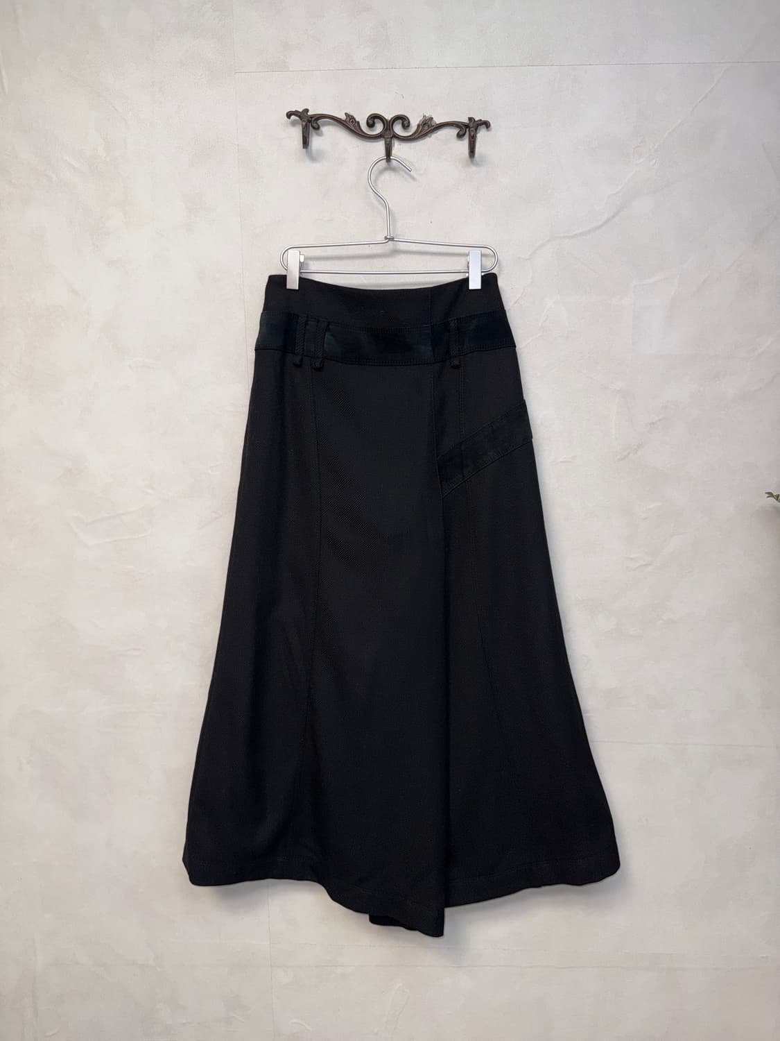 DOHO black suede wool wrap skirt pants 상품이미지1