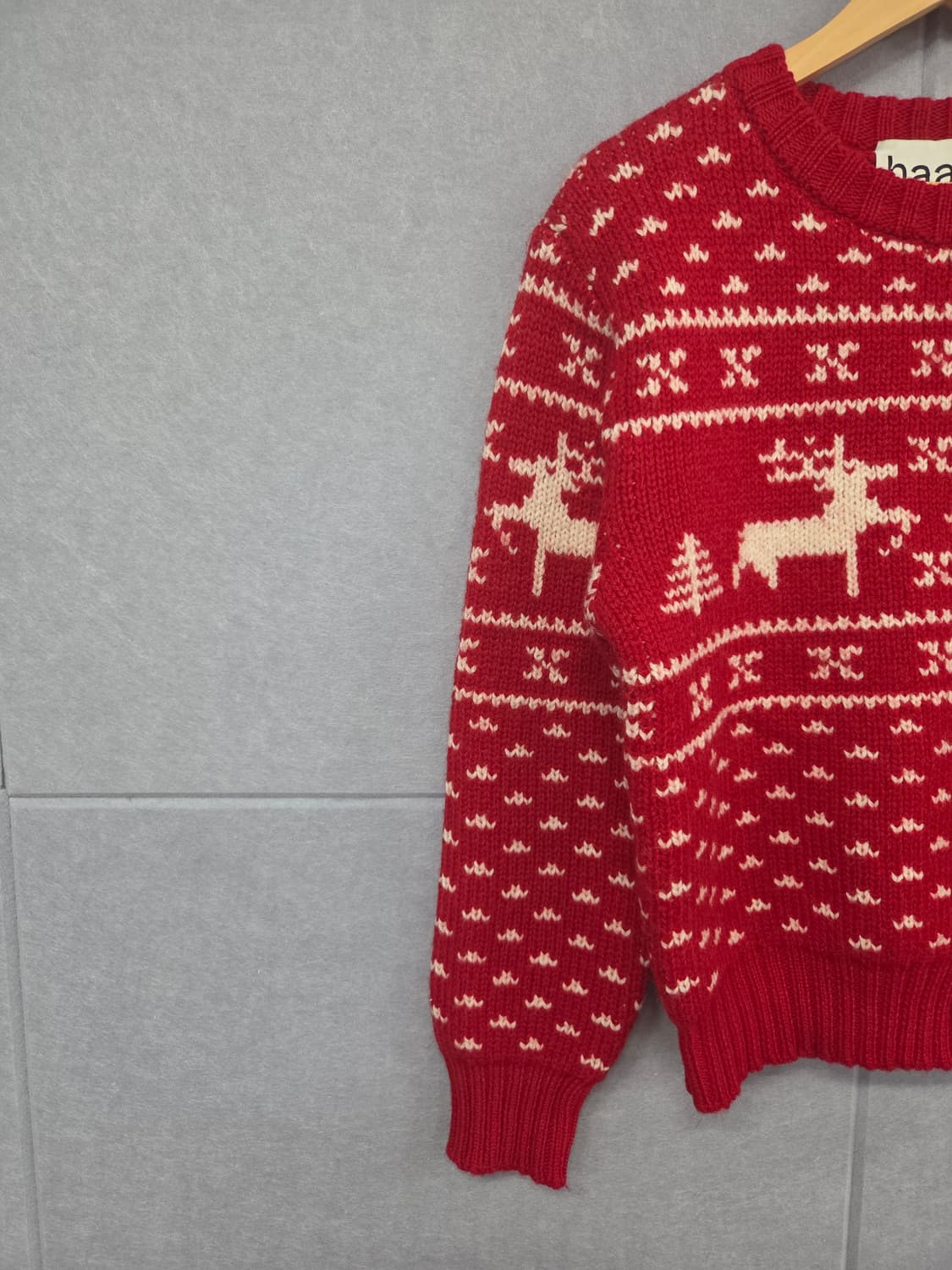 헤이그 a winter sweater 레드 노르딕 사슴 니트 상품이미지2