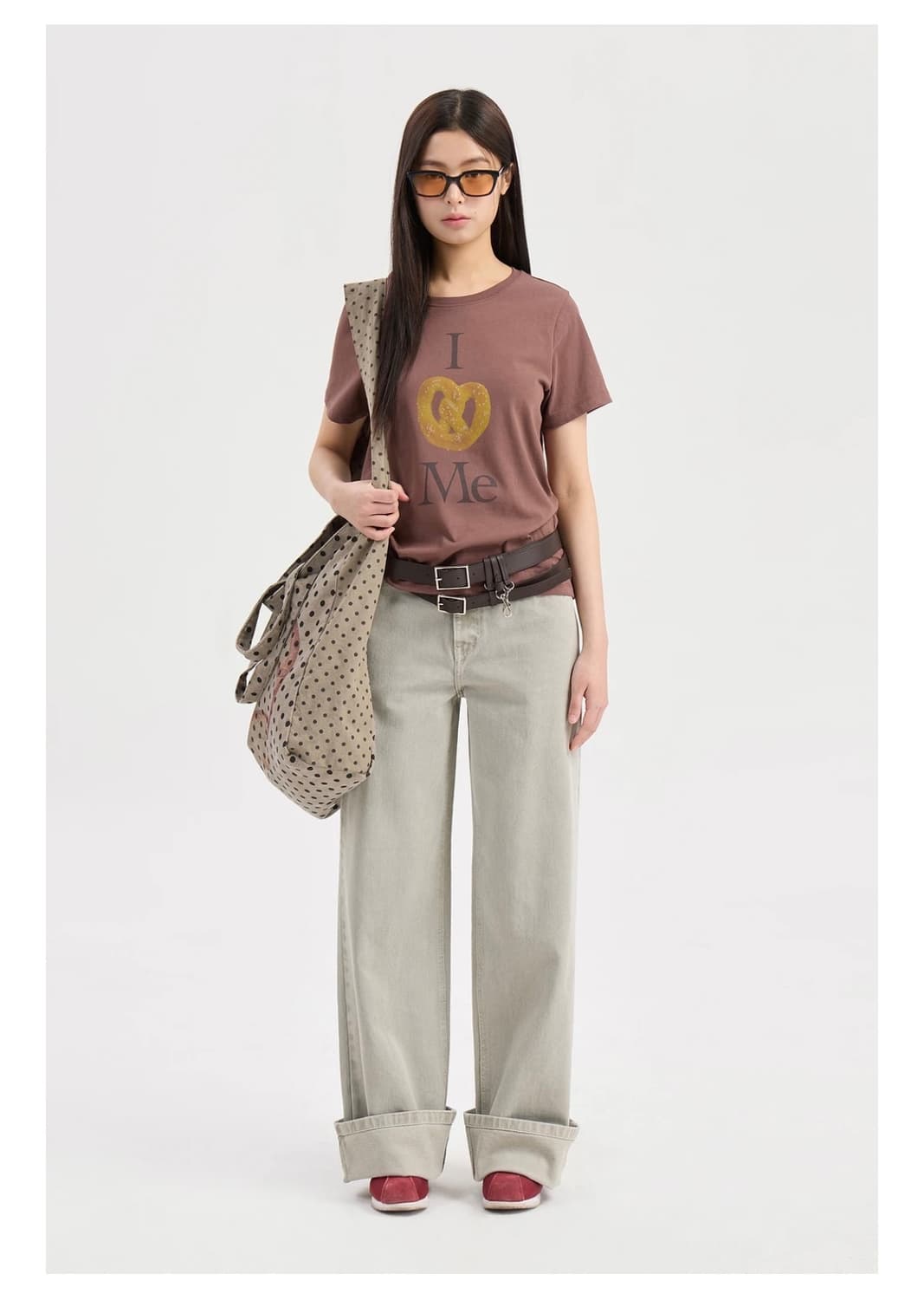 럭키슈에뜨 와이드 다잉 데님 팬츠 라이트베이지 상품이미지3