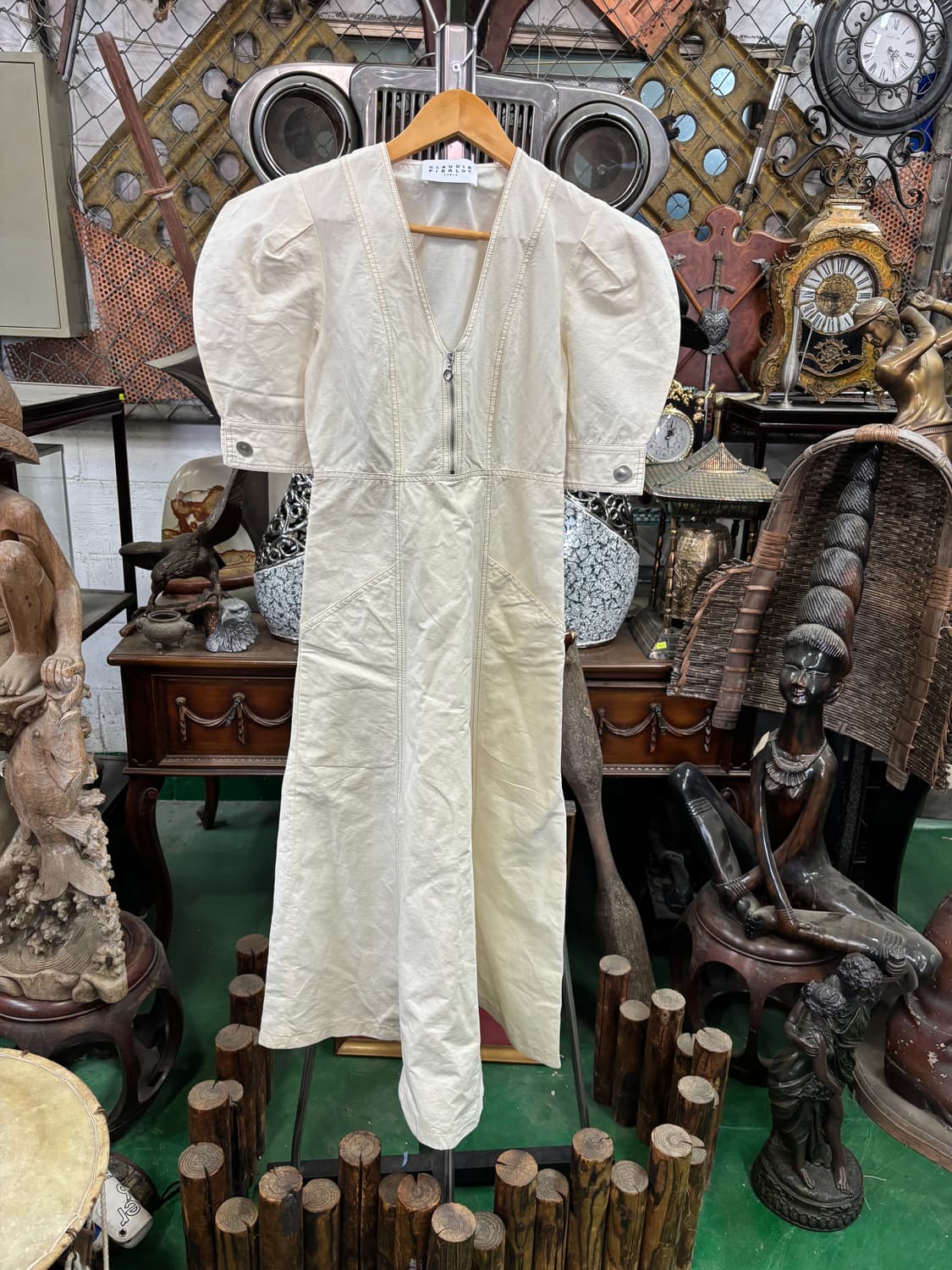 끌로디 피에로(Claudie Pierlot)지퍼 잠금 퍼프 소매 롱원피스 상품이미지1