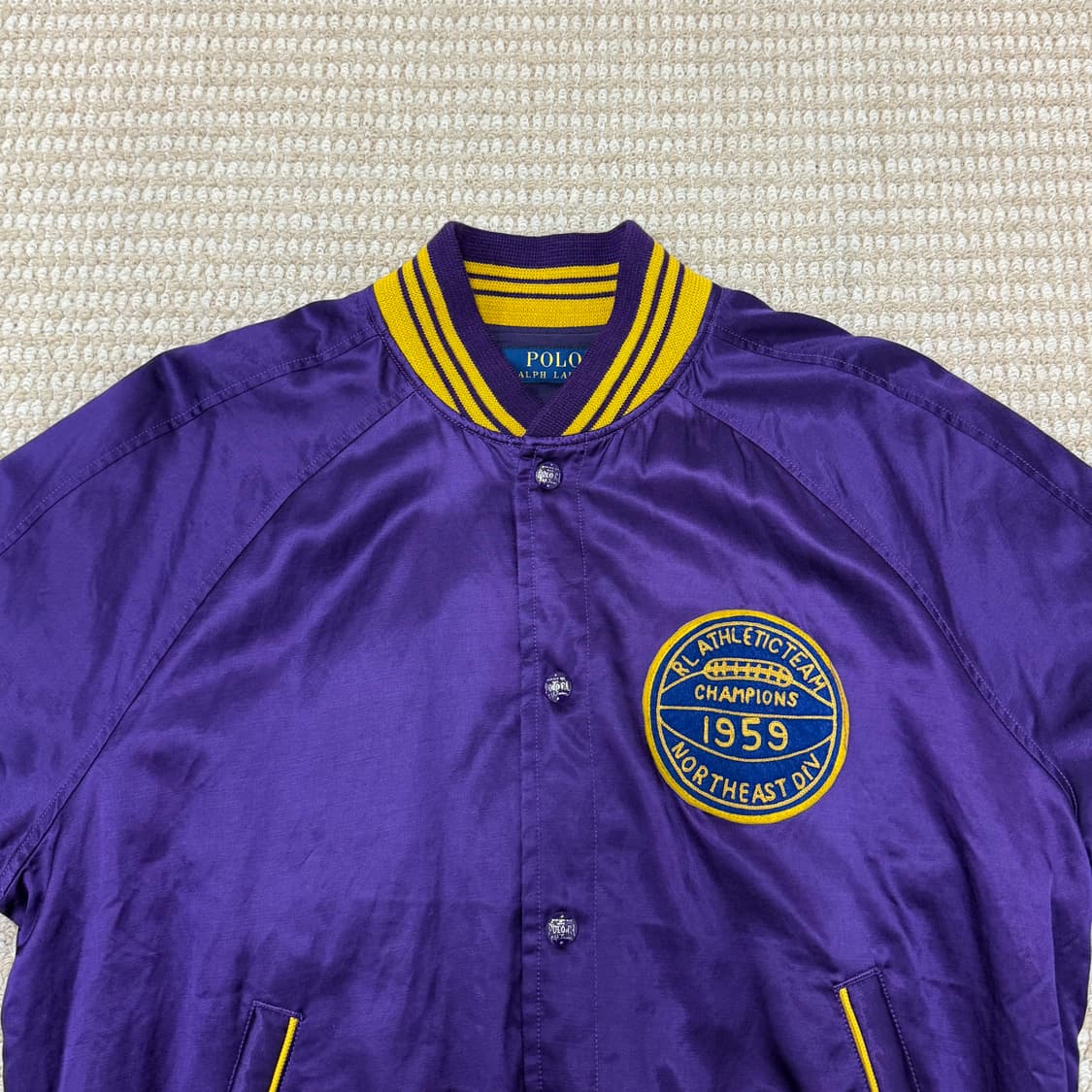 폴로 랄프로렌 새틴 바시티 스타일 자켓 챔피온 퍼플 엑스 상품이미지2