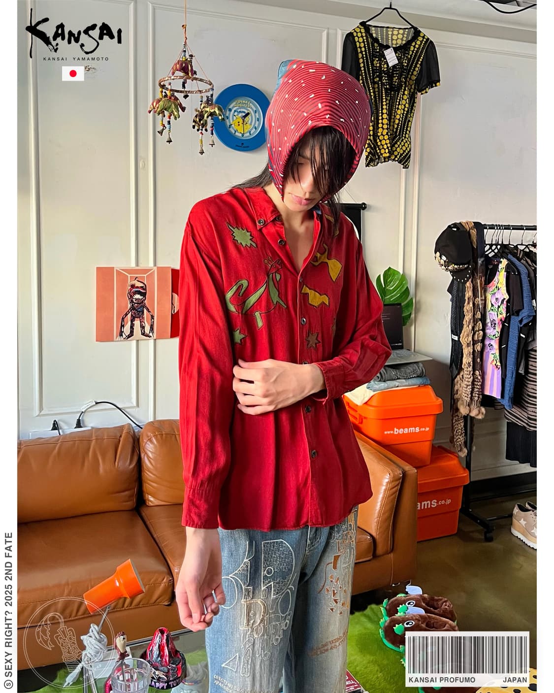 1980-90s KANSAI Profumo Patch-Work Shirt 상품이미지1