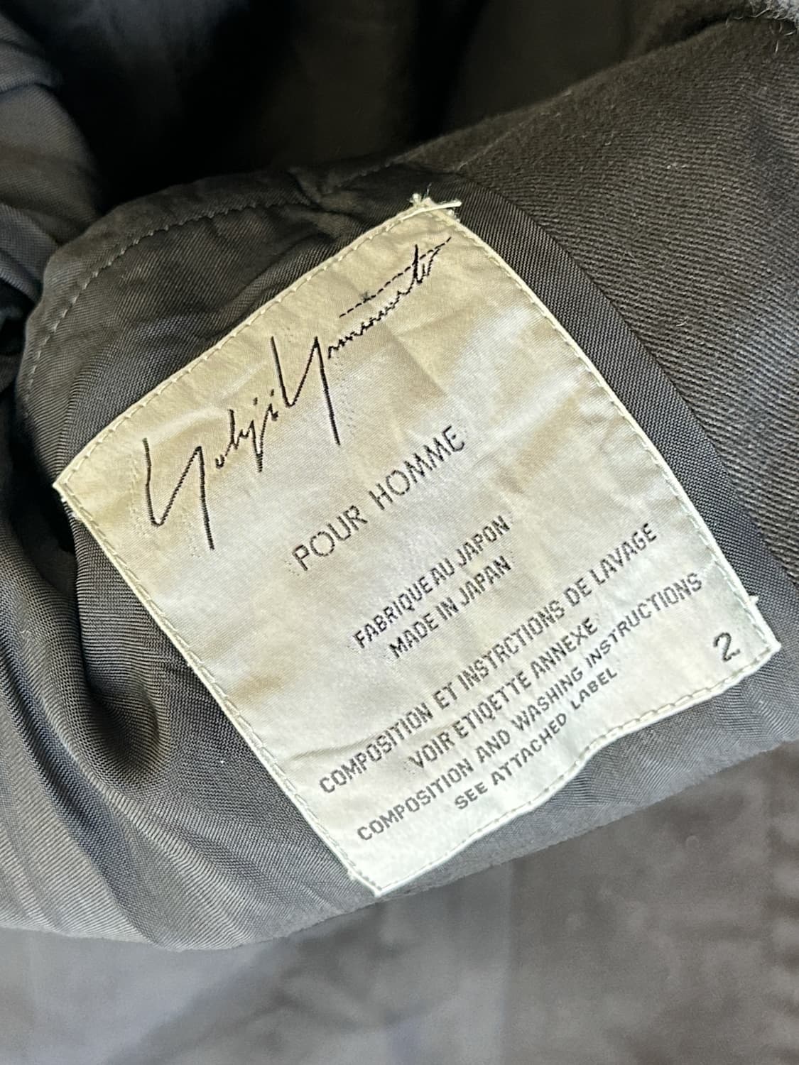 요지 야마모토 90s 뿌르 옴므 후크 버클 코트 상품이미지7