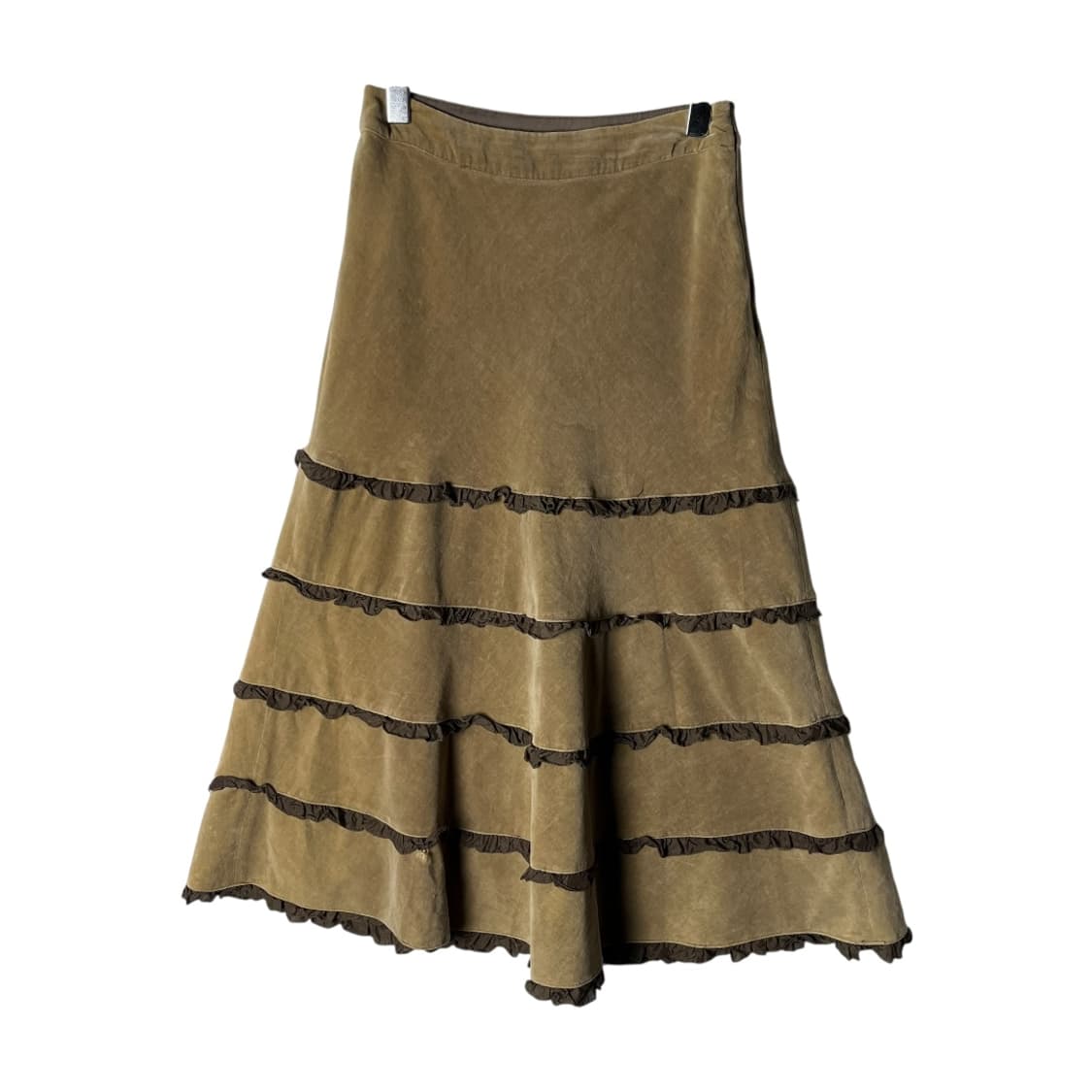 [LAURA ASHLEY] 로라애슐리 셔링라인 벨벳 롱스커트 상품이미지1