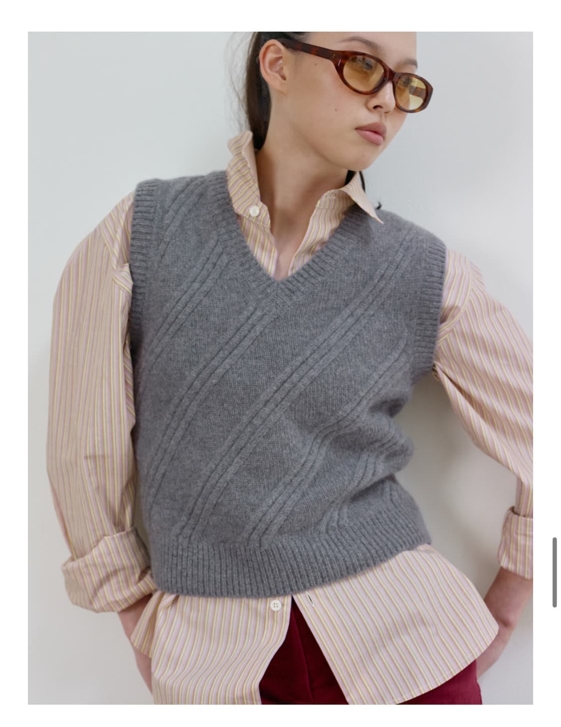 ponytail wool knit vest 상품이미지2