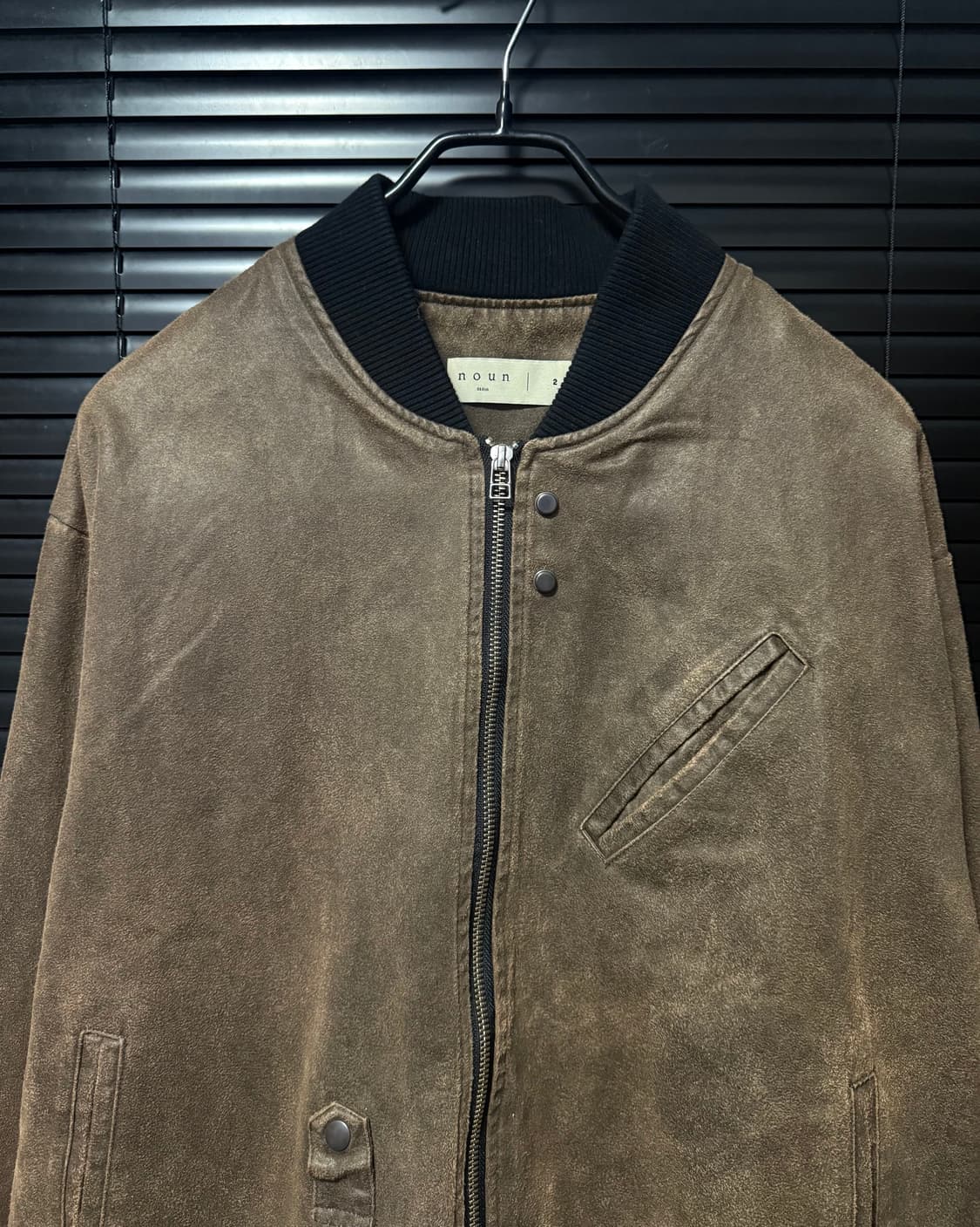 노운 브라운 갈색 빈티지 스웨이드 봄버 블루종 항공 점퍼 ma-1 가죽 상품이미지4