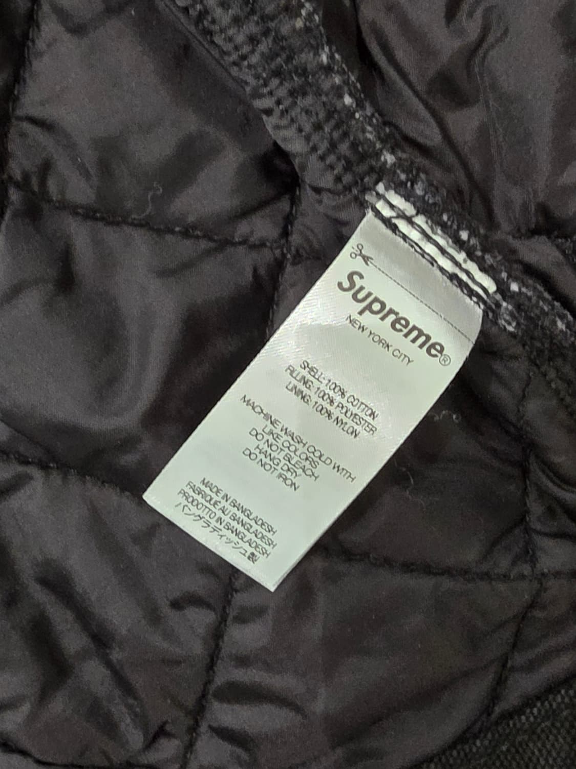 슈프림 x 디키즈 퀼티드 데님 워크 자켓 블랙 (M, 100)
 상품이미지5