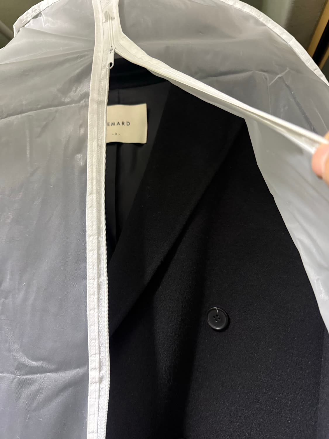 르마드 울 세미오버핏 핸드메이드 코트 블랙 M 팝니다 상품이미지2