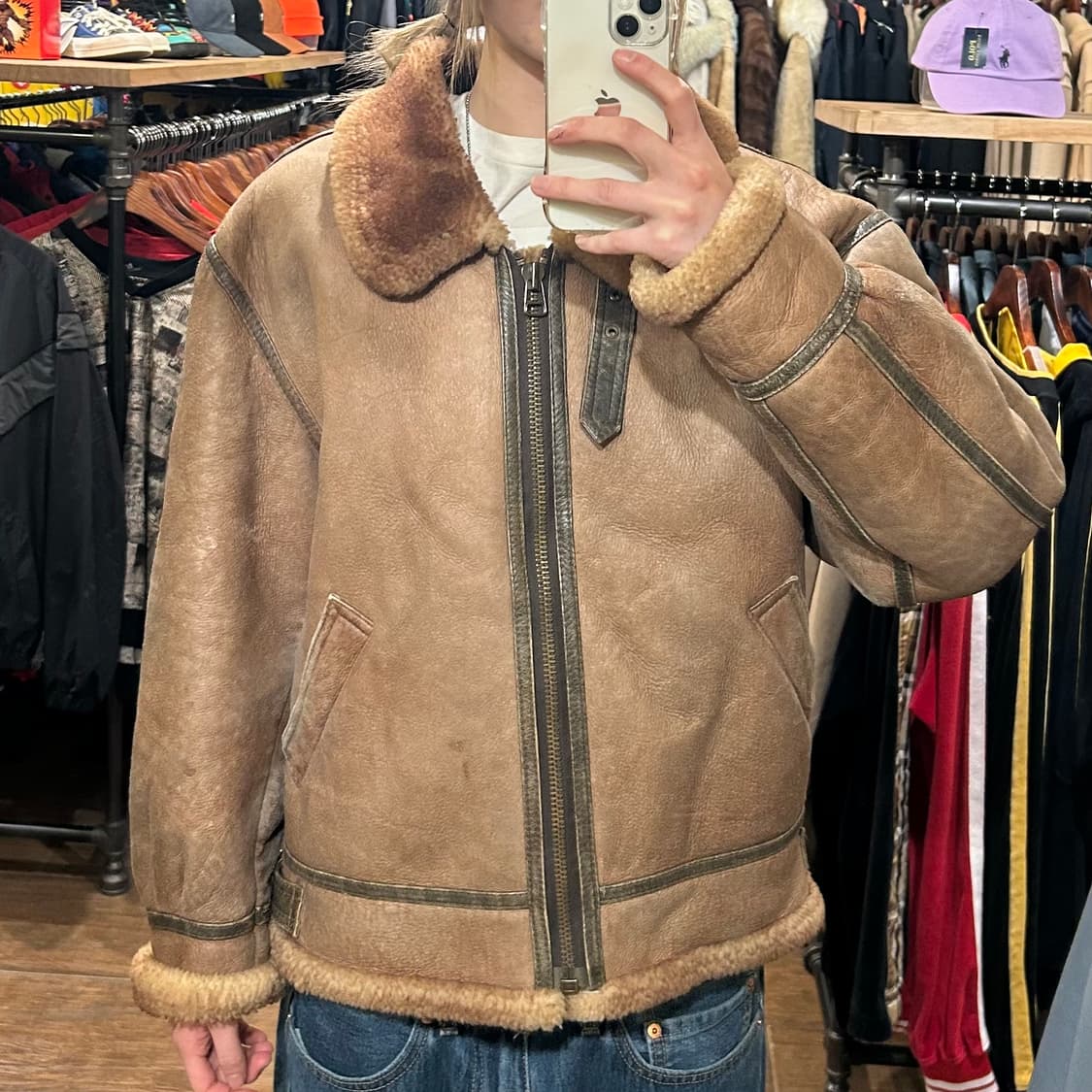 [HI] VTG 레더 자켓 캬라멜 상품이미지1