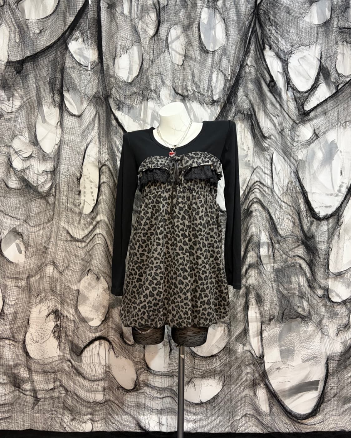 Onegyaru Leopard lace mini one piece 상품이미지2