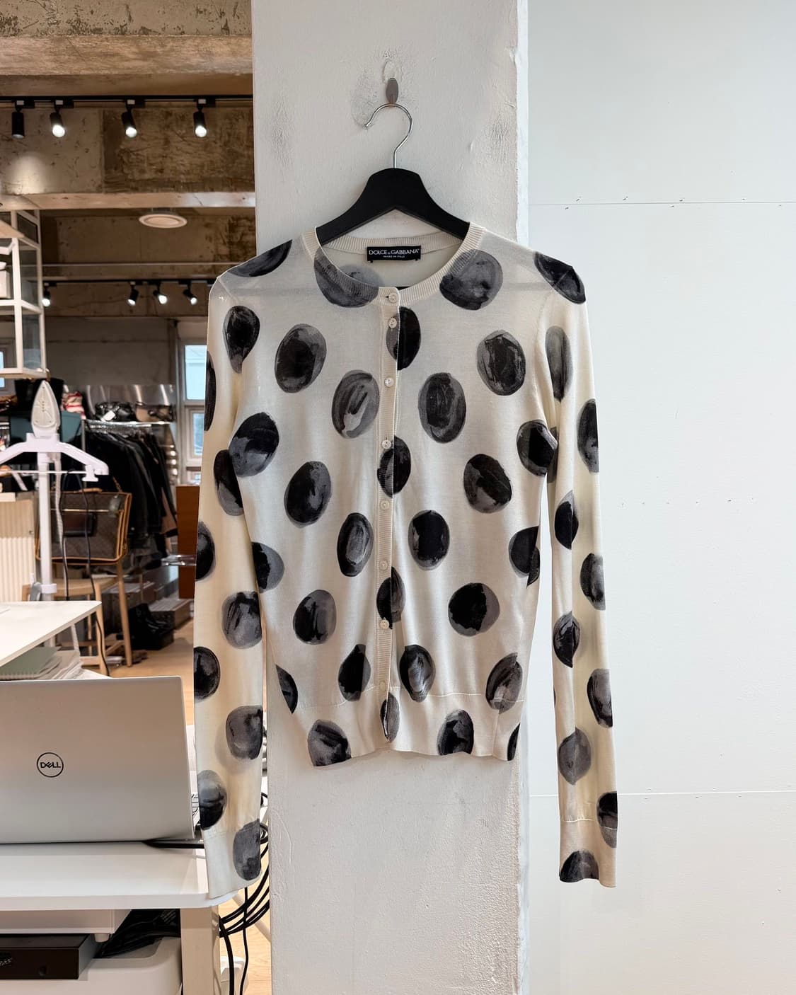 돌체앤가바나 오프 화이트 브러시 스트로크 프린트 실크 가디건  상품이미지2