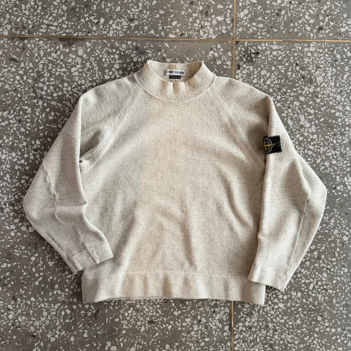 90s 스톤아일랜드 그린와펜 모크넥 니트 상품이미지1