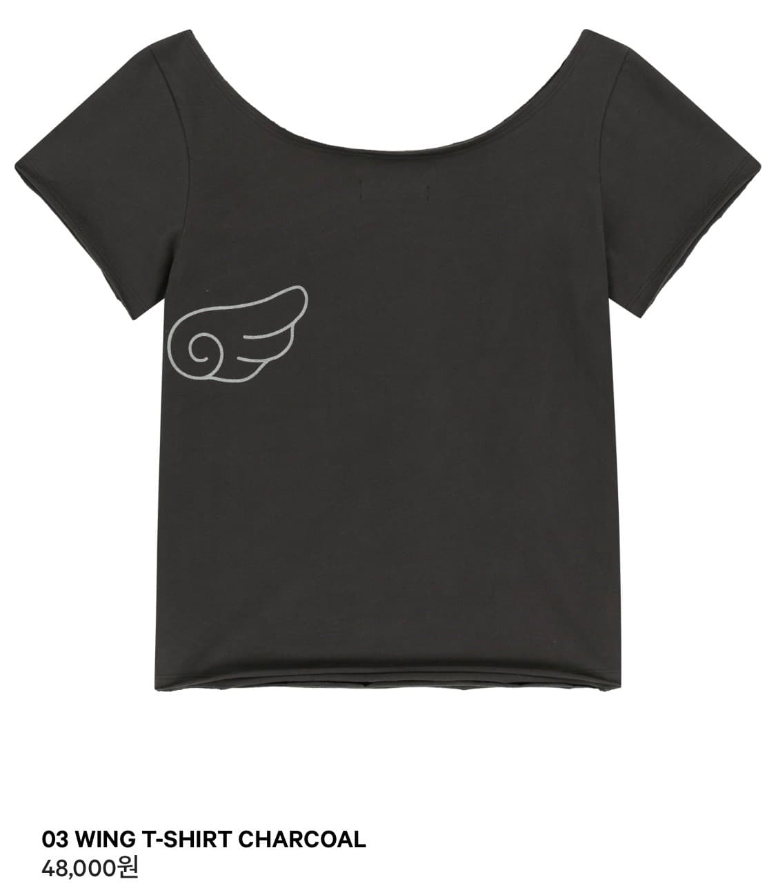 코이세이오 03 WING T-SHIRT CHARCOAL 상품이미지2