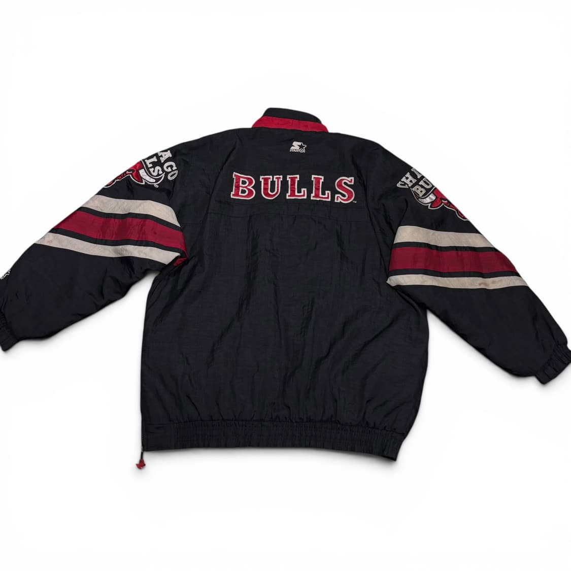 XL 스타터 시카고불스 NBA 블랙 우븐 바시티자켓 상품이미지2