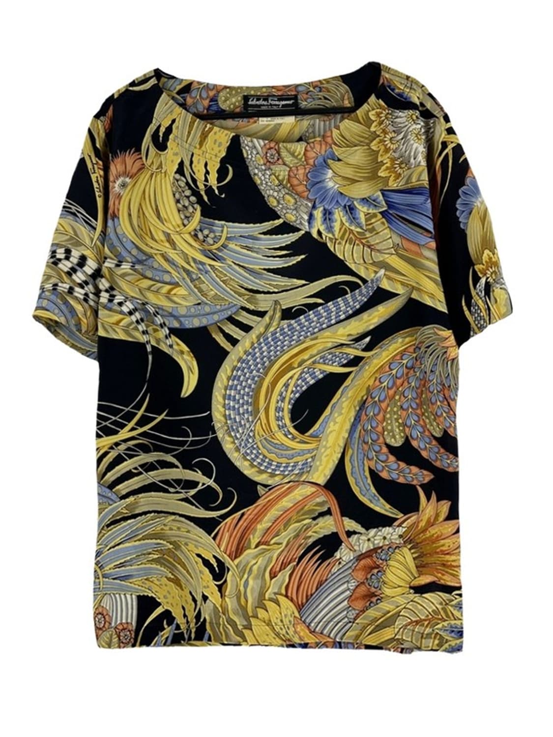 [S] FERRAGAMO 페라가모 실크100% 바로크패턴 블라우스 상품이미지1
