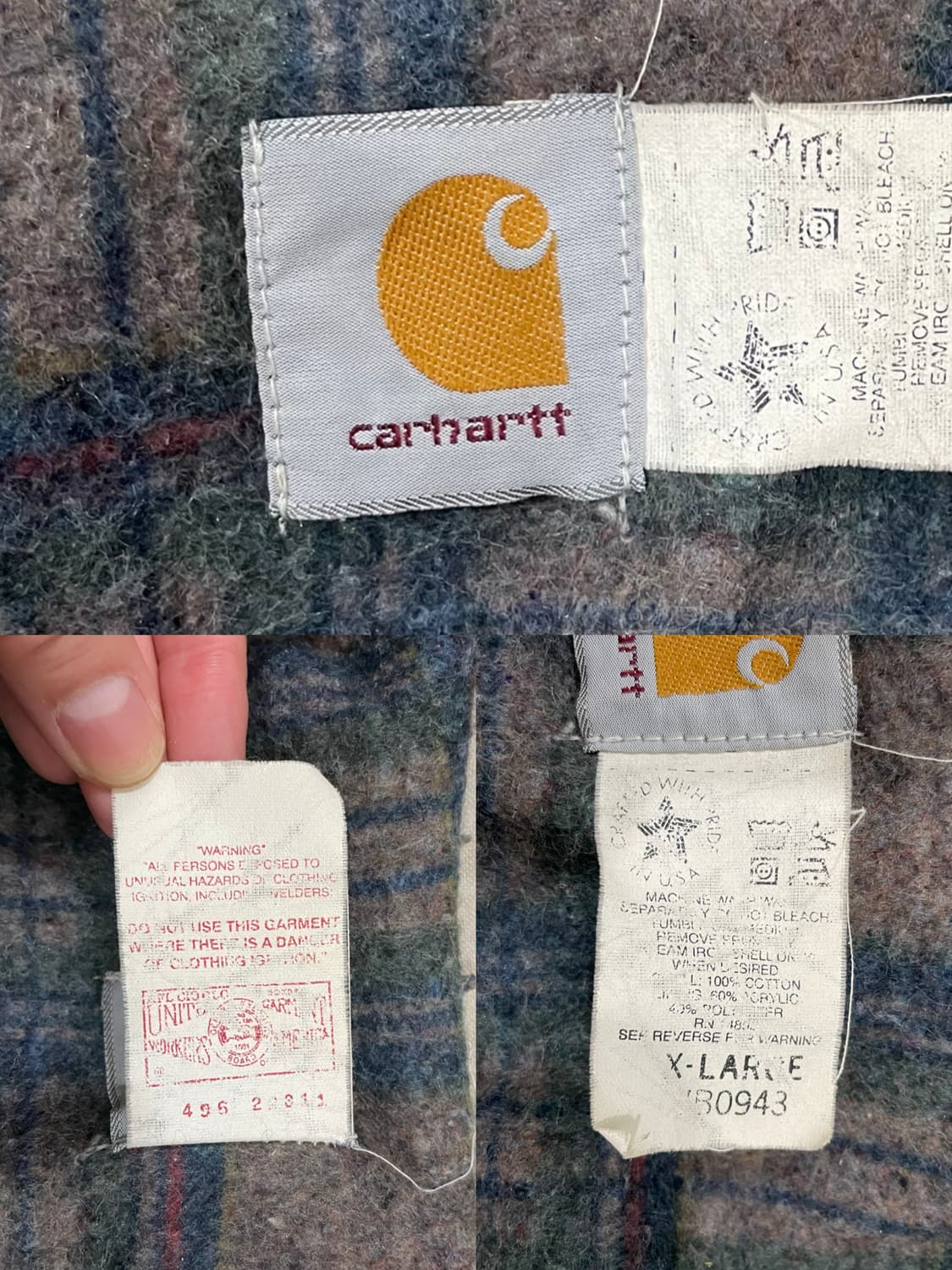 90’s USA Carhartt 칼하트 블랭킷 샌드스톤 트러커 자켓 상품이미지4