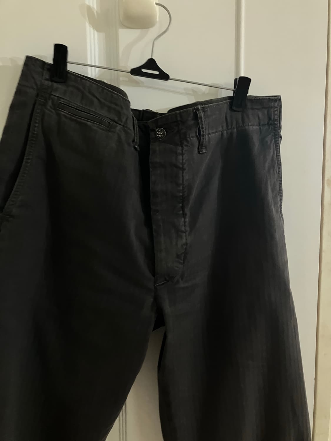 RRL 가먼트 드이 헤링본 필드 팬츠 블랙 32x32 상품이미지3