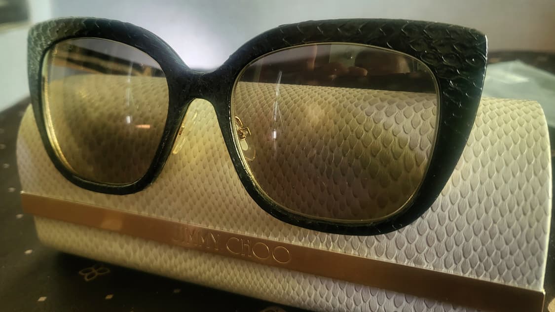 (미사용 새제품) 지미추 리얼 레더 (가죽커버) 선글라스 상품이미지6