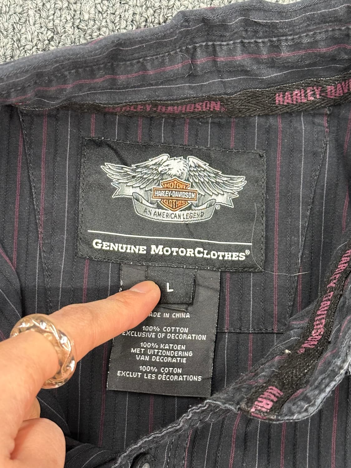 L)할리데이비슨 vintage 멀티 스트라이프 긴팔셔츠 상품이미지3