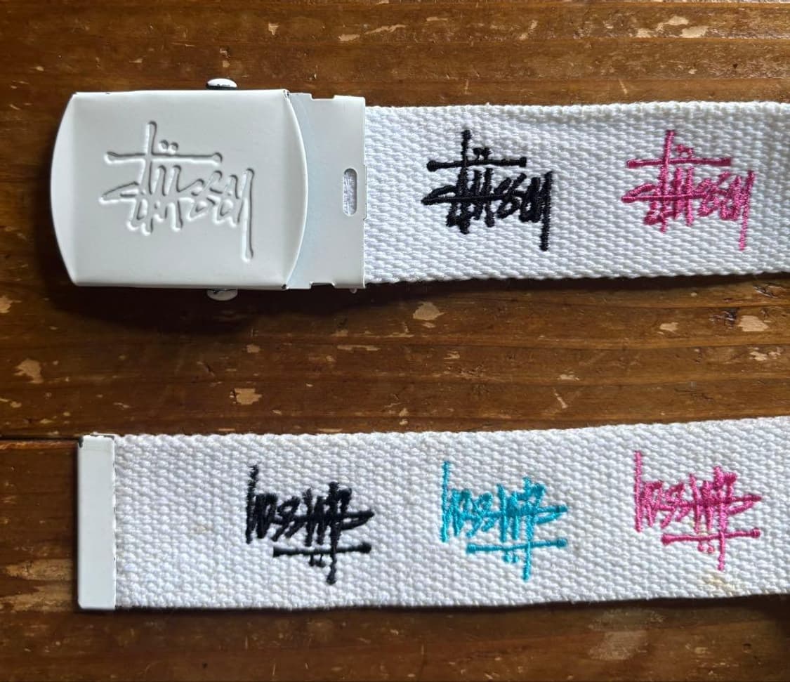 2013s 스투시 멀티 컬러 로고 웹 벨트 화이트 상품이미지2