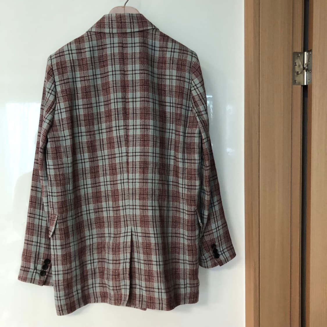 바네사브루노 아떼 린넨100 체크 민트 하프 자켓 하객룩 올드머니룩 출근 상품이미지4