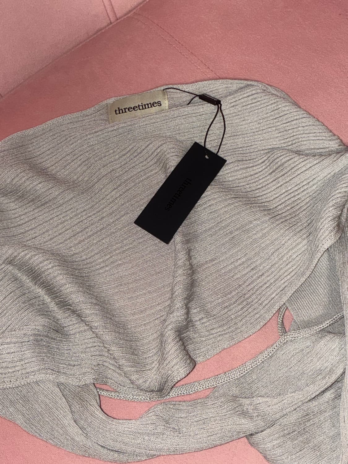 (새상품) 쓰리타임즈 릿볼레로 가디건 그레이 상품이미지7